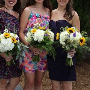 David’s Bridal Strapless plum purple dress size 2